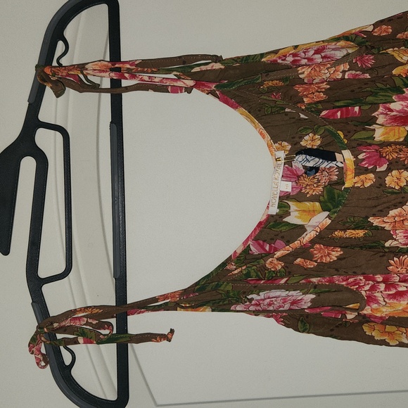New Novella Royale The Flower Dress Rust Primrose Floral M Bird Midi Strappy NWT - Picture 14 of 16